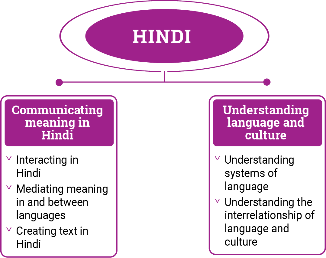 Diagram demonstrating the different strands in Hindi