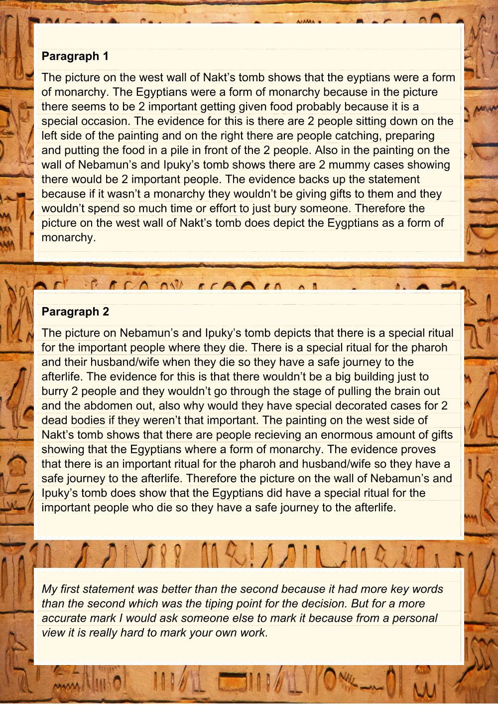 essay about life in ancient egypt